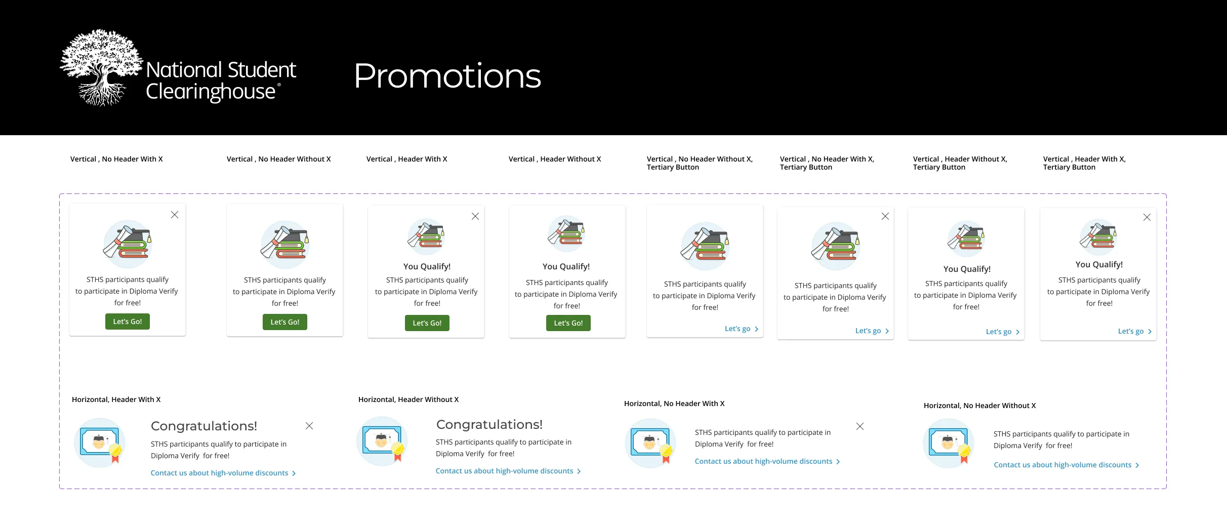 Excelsior design system — promotions